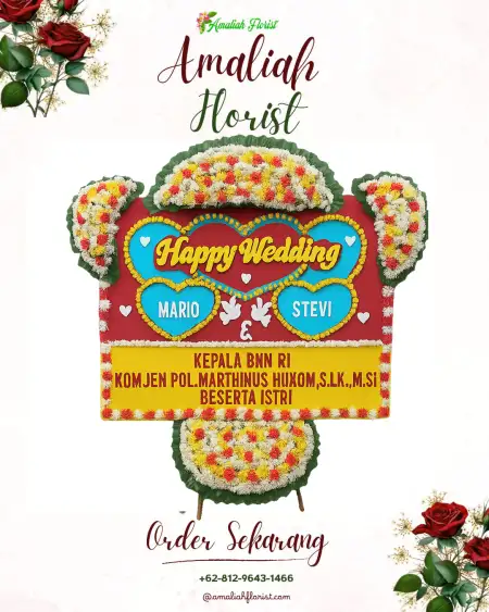 Papan Bunga Pernikahan Drenges